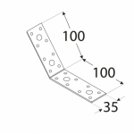 Kampinis laikiklis 135° KLR4, 100 x 100 x 35 x 2.5 mm, 20 vnt.