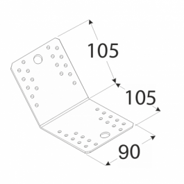 Kampinis laikiklis 135° KLR5, 105 x 105 x 90 x 2.5 mm, 20 vnt.