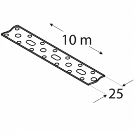 Perforuota tvirtinimo juosta TM4/10, 25 x 1.5 mm / 10 m