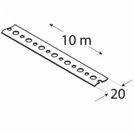 Perforuota tvirtinimo juosta TM5/10, 20 x 0.9 mm / 10 m