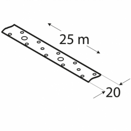 Perforuota tvirtinimo juosta TM9/25, 20 x 0.9 mm / 25 m