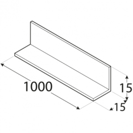 Profilis – L formos PKR 3A 15 x 1.5 x 1000 mm, 8 vnt.