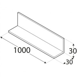 Profilis – L formos PKR 7A 30 x 2 x 1000 mm, 8 vnt.