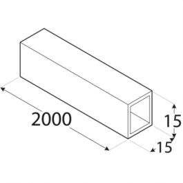 Profilis – Kvadratinis vamzdis PRK 8A 15 x 1 x 2000 mm, 4 vnt.