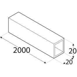 Profilis – Kvadratinis vamzdis PRK 9A 20 x 1.5 x 2000 mm, 4 vnt.