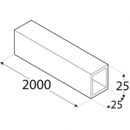 Profilis – Kvadratinis vamzdis PRK 10A 25 x 1.5 x 2000 mm, 4 vnt.