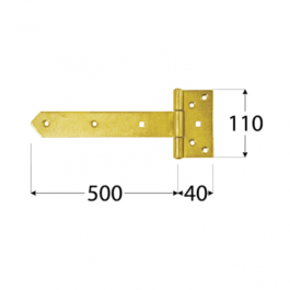 ZBW 500 Didelės apkrovos vartų vyriai 500 x 40 x 110 x 4 mm, 10 vnt.